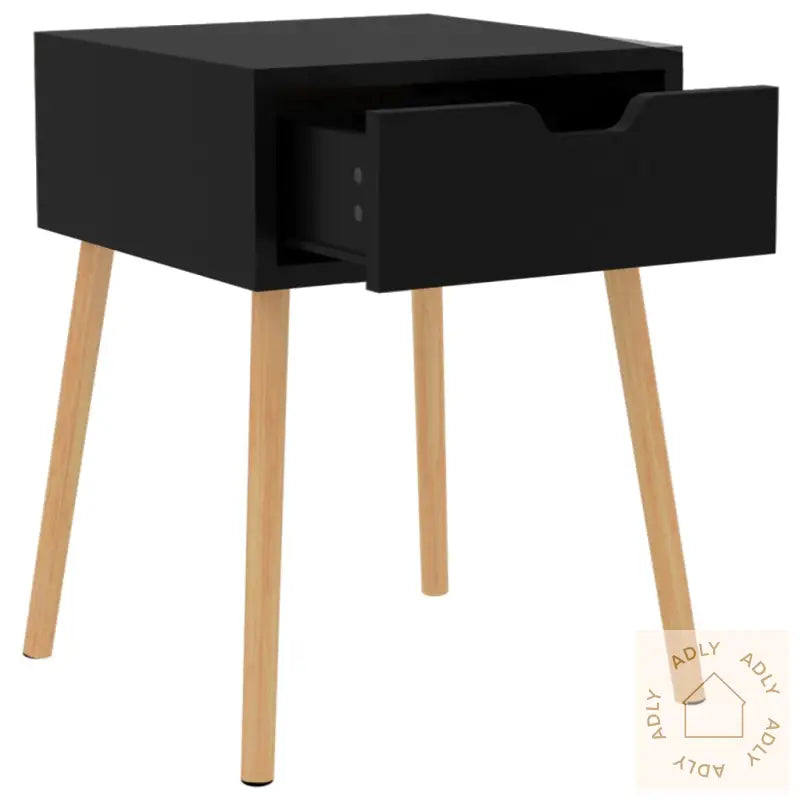 Nattbord 2 Stk Høyglans Svart 40X40X56 Cm Konstruert Tre