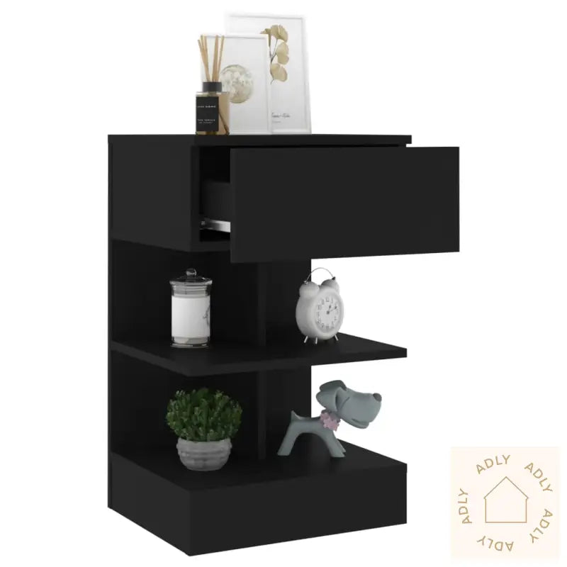 Nattbord 2 Stk Svart 40X35X65 Cm