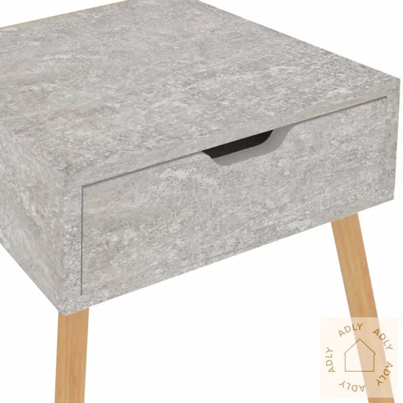 Nattbord 2 Stk Betonggrå 40X40X56 Cm Konstruert Tre