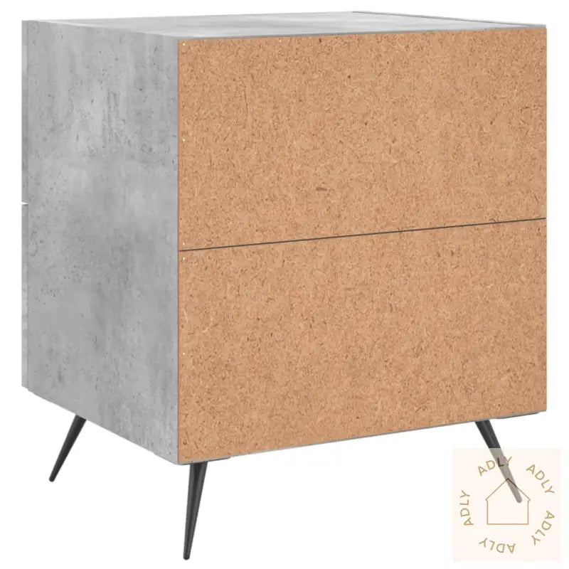 Nattbord 2 Stk Betonggrå 40X35X47,5 Cm Konstruert Tre