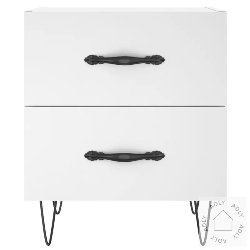 Nattbord 2 Stk Hvit 40X35X47,5 Cm Konstruert Tre