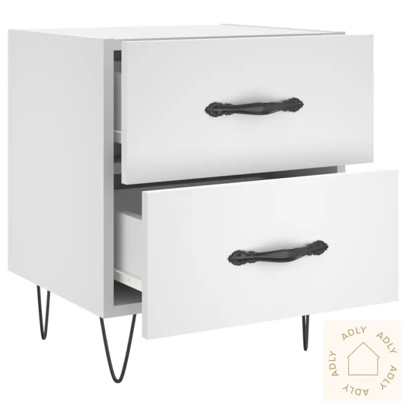 Nattbord 2 Stk Hvit 40X35X47,5 Cm Konstruert Tre