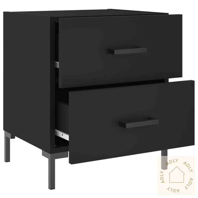 Nattbord 2 Stk Svart 40X35X47,5 Cm Konstruert Tre