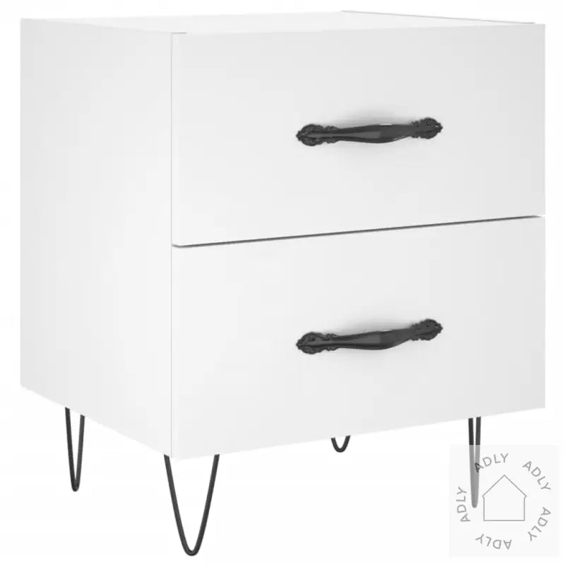 Nattbord 2 Stk Hvit 40X35X47,5 Cm Konstruert Tre