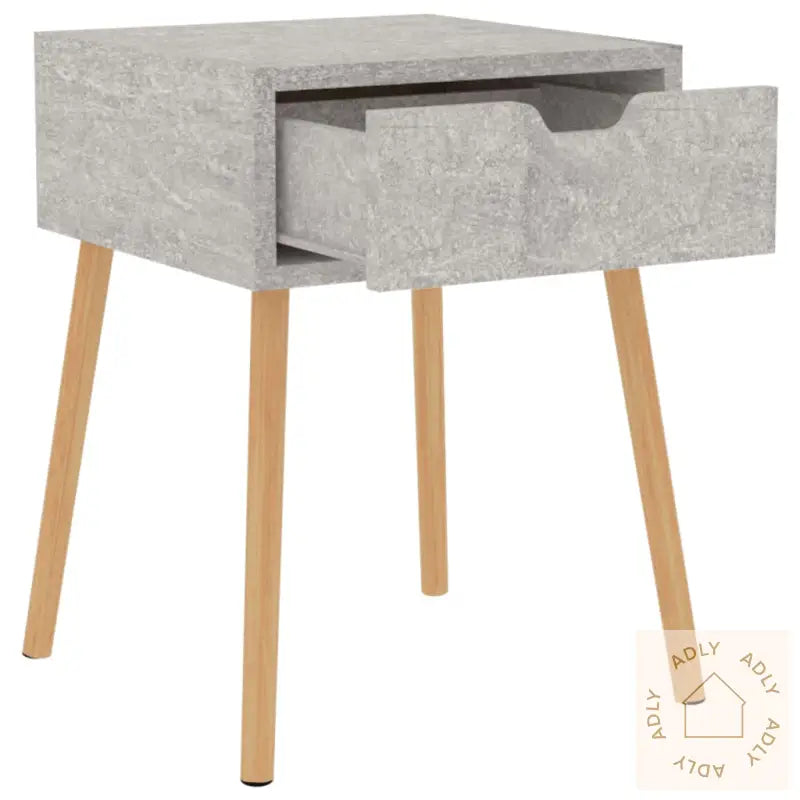 Nattbord 2 Stk Betonggrå 40X40X56 Cm Konstruert Tre