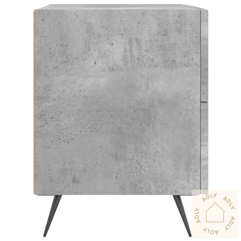 Nattbord 2 Stk Betonggrå 40X35X47,5 Cm Konstruert Tre