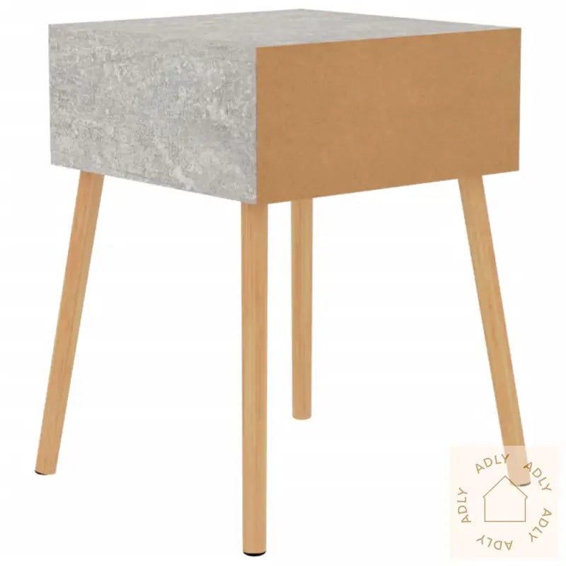 Nattbord 2 Stk Betonggrå 40X40X56 Cm Konstruert Tre