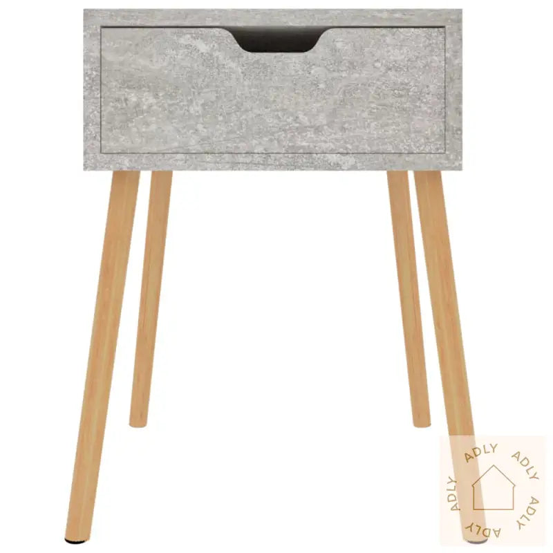 Nattbord 2 Stk Betonggrå 40X40X56 Cm Konstruert Tre