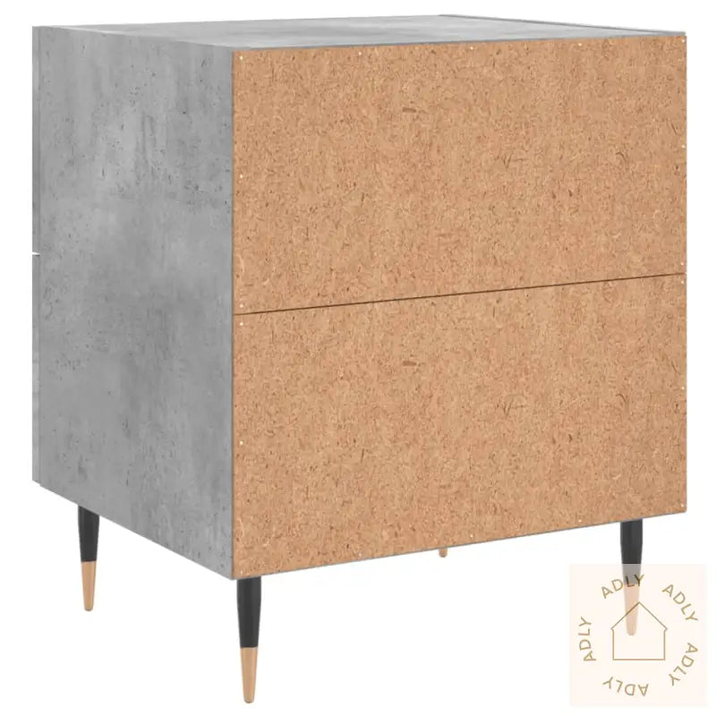 Nattbord 2 Stk Betonggrå 40X35X47,5 Cm Konstruert Tre