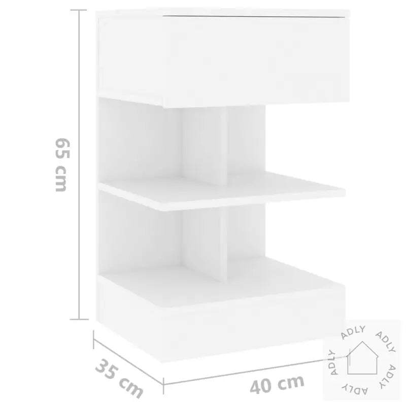 Nattbord Hvit 40X35X65 Cm Konstruert Tre