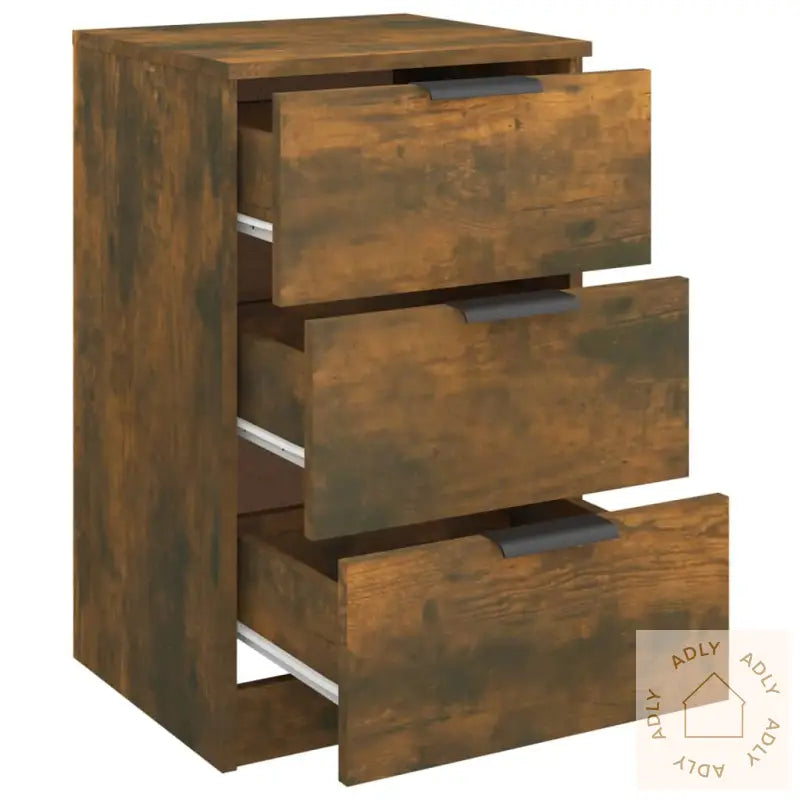 Nattbord 2 Stk Røkt Eik 40X36X65 Cm