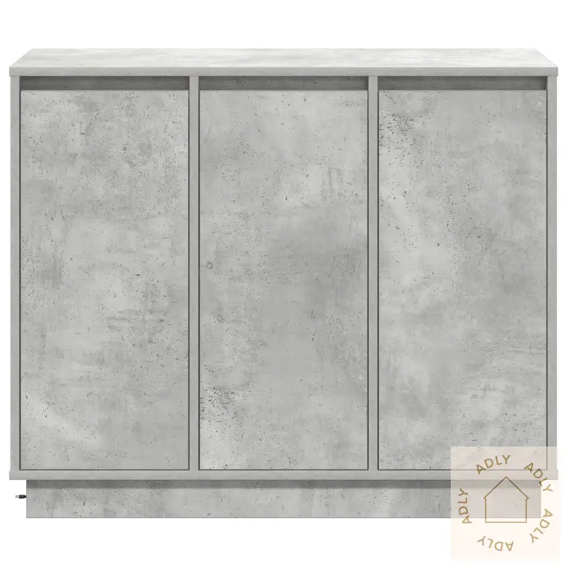 Sideboard Med Led Betonggrå 90X32X75 Cm Laget Av Tre