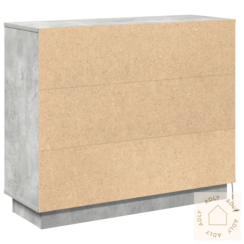 Sideboard Med Led Betonggrå 90X32X75 Cm Laget Av Tre