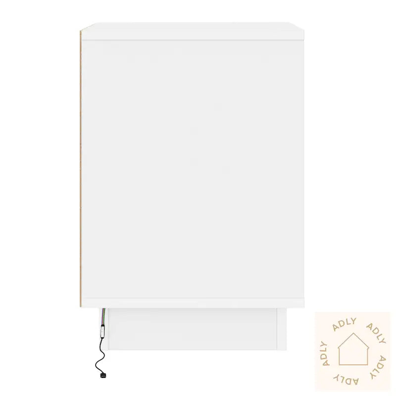 Nattbord Med Led-Lamper Hvit 39X34,5X50 Cm