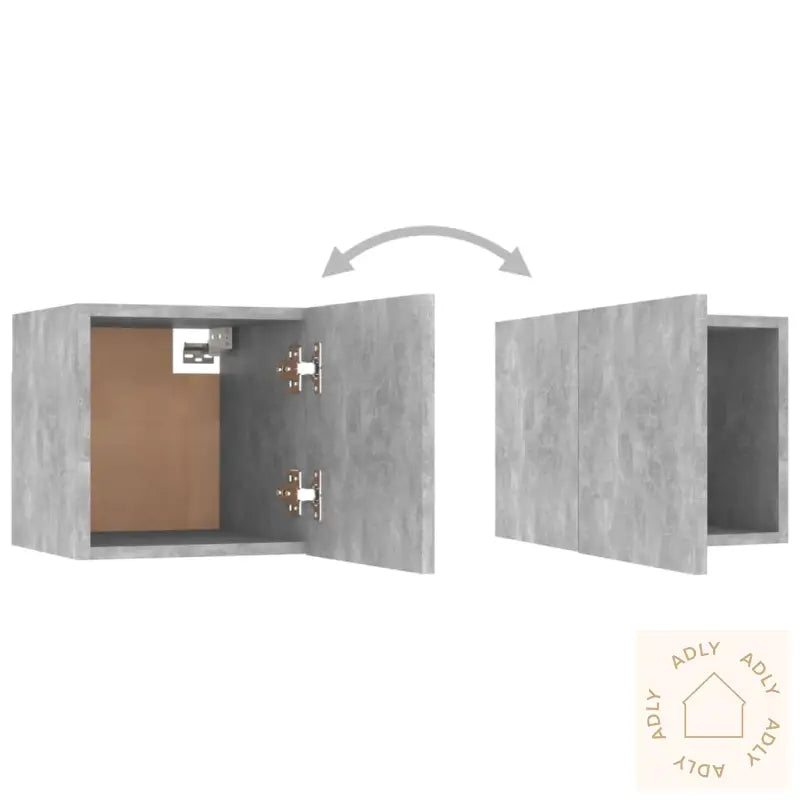 Nattbord 2 Stk Betonggrå 30,5X30X30 Cm Konstruert Tre