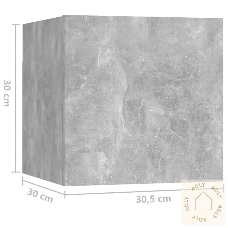 Nattbord 2 Stk Betonggrå 30,5X30X30 Cm Konstruert Tre
