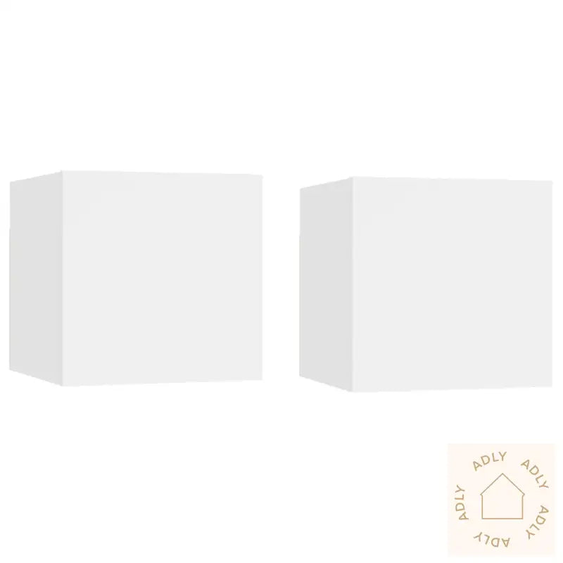 Nattbord 2 Stk Hvit 30,5X30X30 Cm Konstruert Tre
