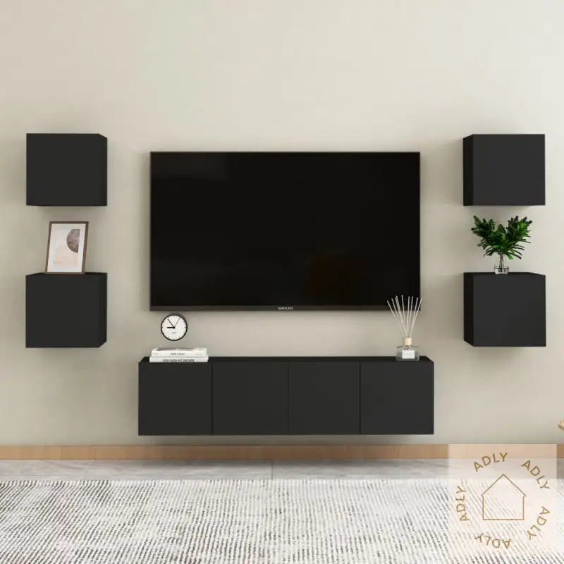 Nattbord 2 Stk Svart 30,5X30X30 Cm Konstruert Tre