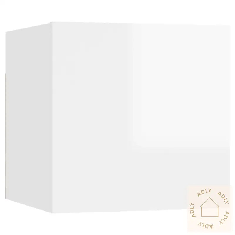 Nattbord 2 Stk Høyglans Hvit 30,5X30X30 Cm Konstruert Tre