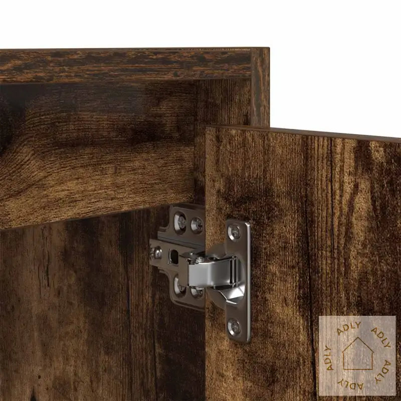 Veggmonterte Nattbord 2 Stk Røkt Eik 38X34X40 Cm