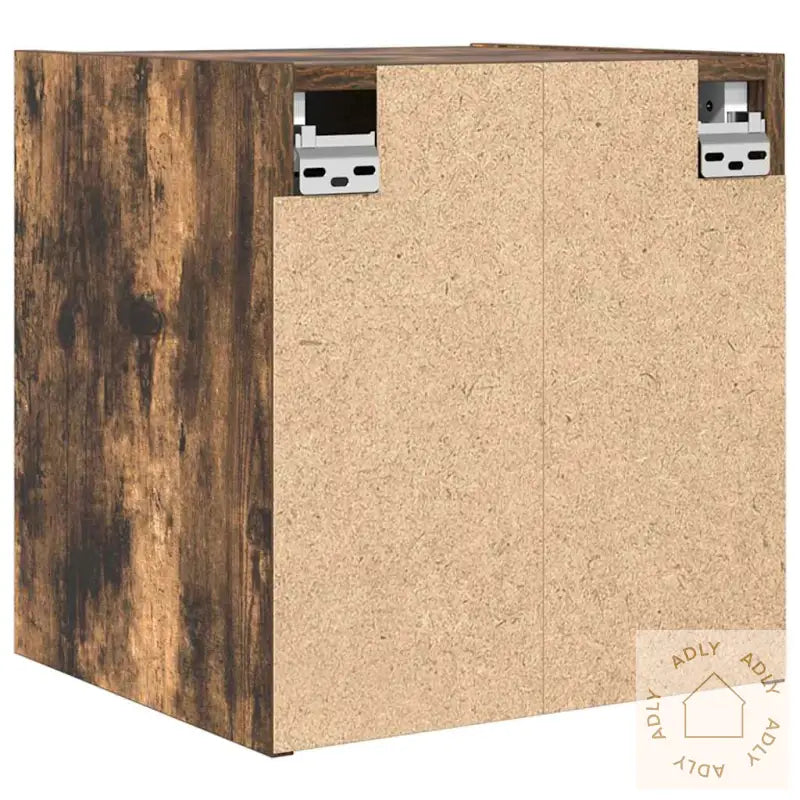 Veggmonterte Nattbord 2 Stk Røkt Eik 38X34X40 Cm