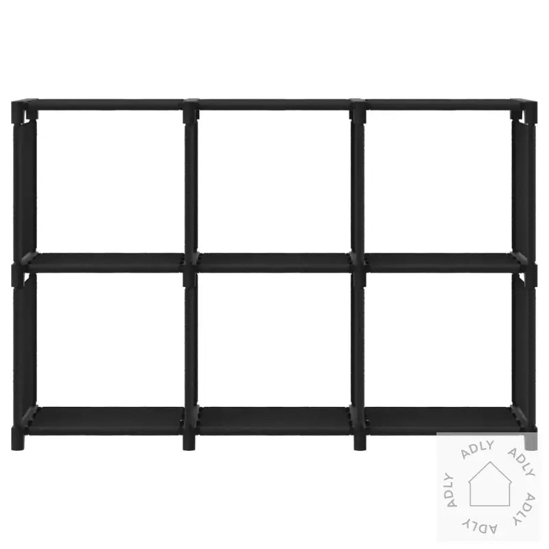 Displayhylle Med 6 Kuber Svart 103X30X72,5 Cm Stoff