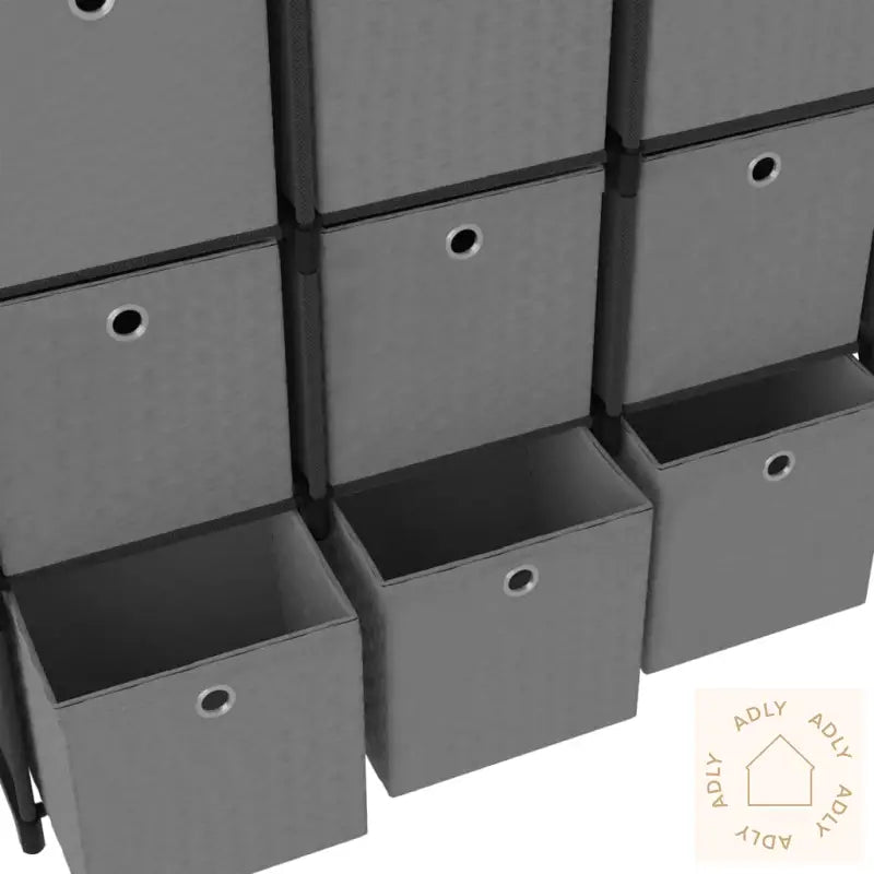 Displayhylle Med 9 Kuber Og Bokser Svart 103X30X107,5 Cm Stoff