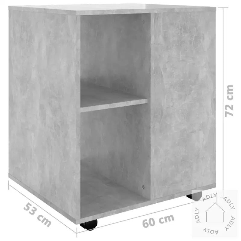 Rulleskap Betonggrå 60X53X72 Cm Sponplate