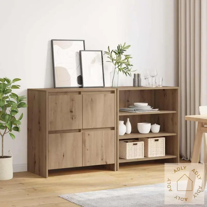 Serviesskap 2 Pcs Artisan Eik 70 X 41 X 75 Cm Konstruert Tre