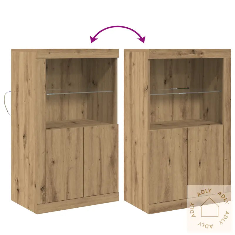 Sideboard Med Led Lys Artisan Eik 60,5X37X100 Cm
