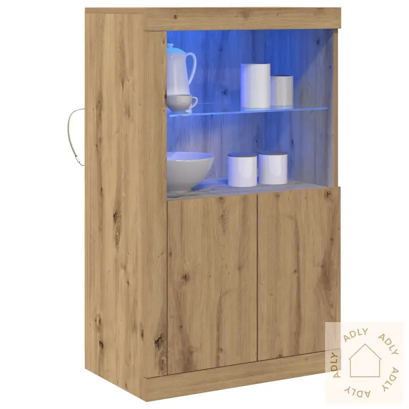 Sideboard Med Led Lys Artisan Eik 60,5X37X100 Cm