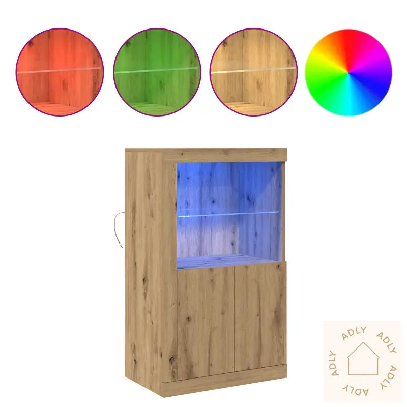 Sideboard Med Led Lys Artisan Eik 60,5X37X100 Cm