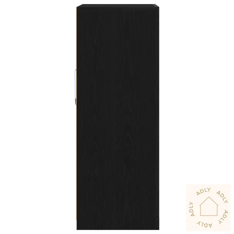 Sideboard Med Led-Lys Svart Eik 60,5X37X100 Cm