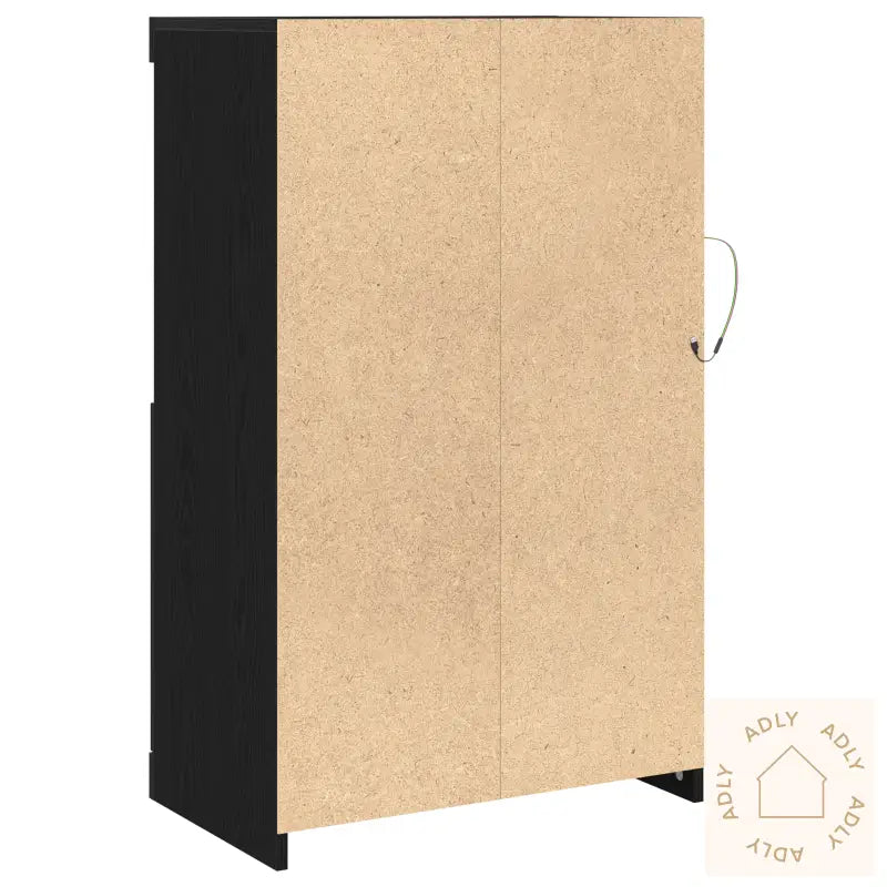 Sideboard Med Led-Lys Svart Eik 60,5X37X100 Cm