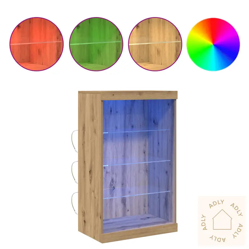 Sideboard Med Led Lys Artisan Eik 60,5X37X100 Cm