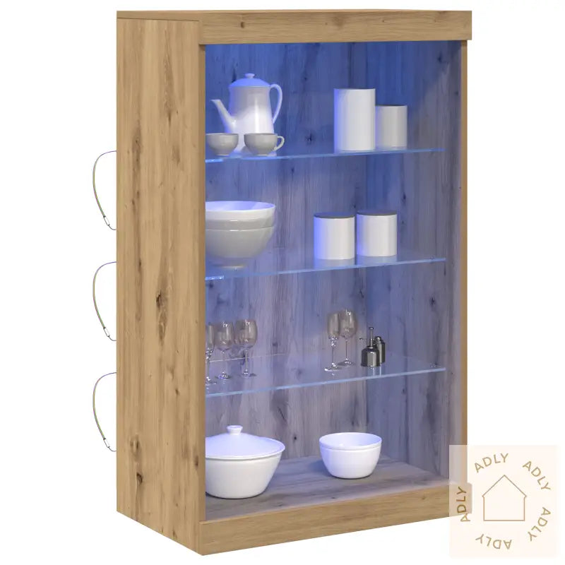 Sideboard Med Led Lys Artisan Eik 60,5X37X100 Cm
