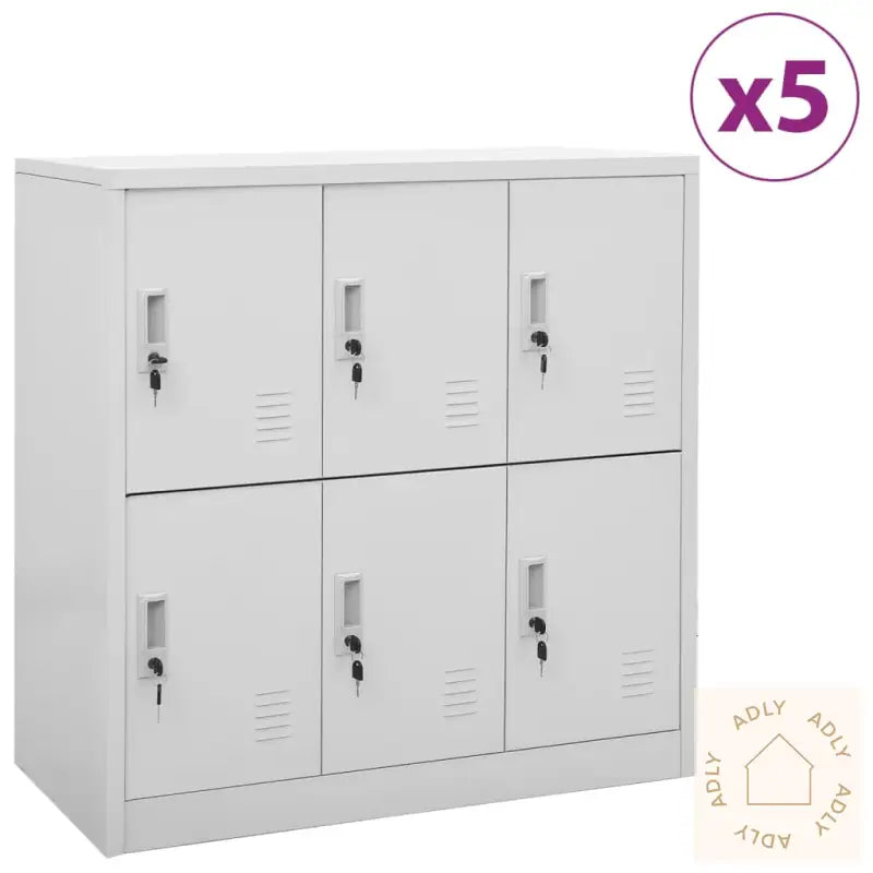 Oppbevaringsskap 5 Stk Lysegrå 90X45X92,5 Cm Stål