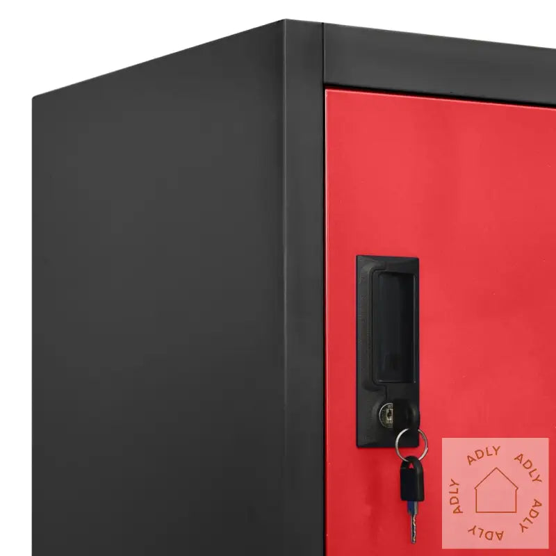 Oppbevaringsskap Antrasitt Og Rød 90X45X180 Cm Stål