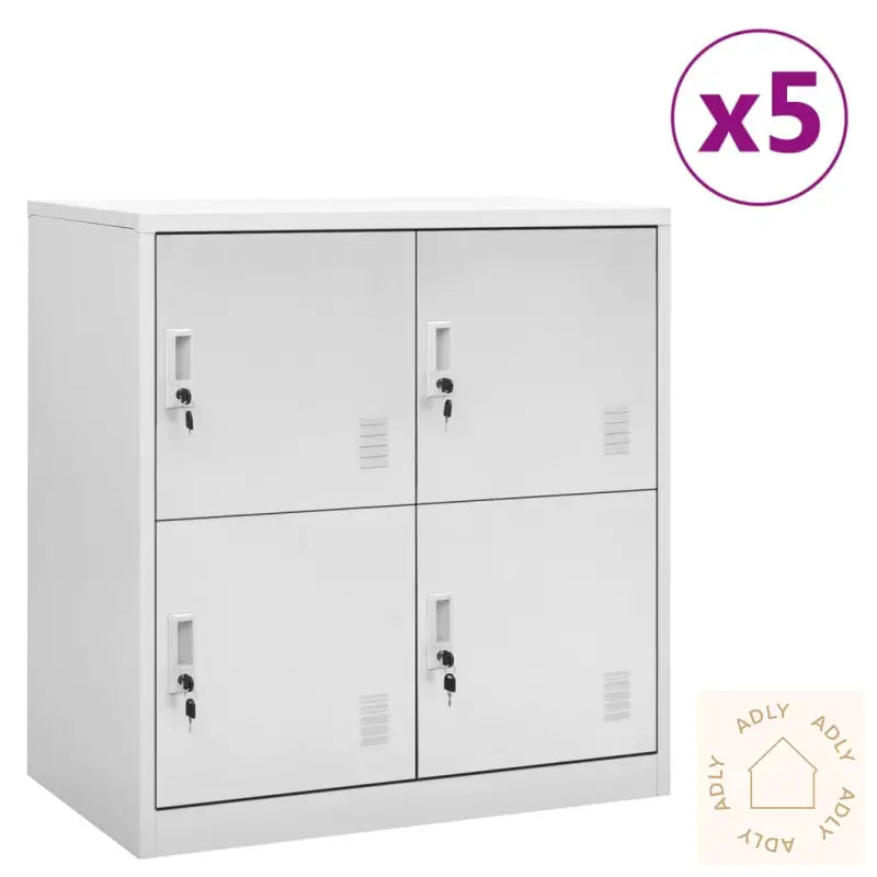 Oppbevaringsskap 5 Stk Lysegrå 90X45X92,5 Cm Stål