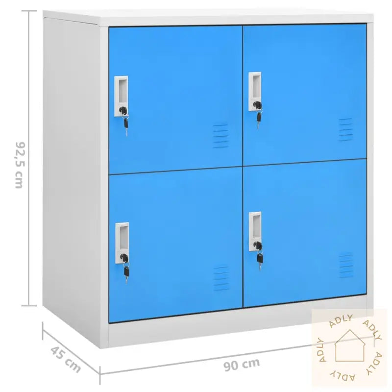 Oppbevaringsskap 5 Stk Lysegrå Og Blå 90X45X92,5 Cm Stål
