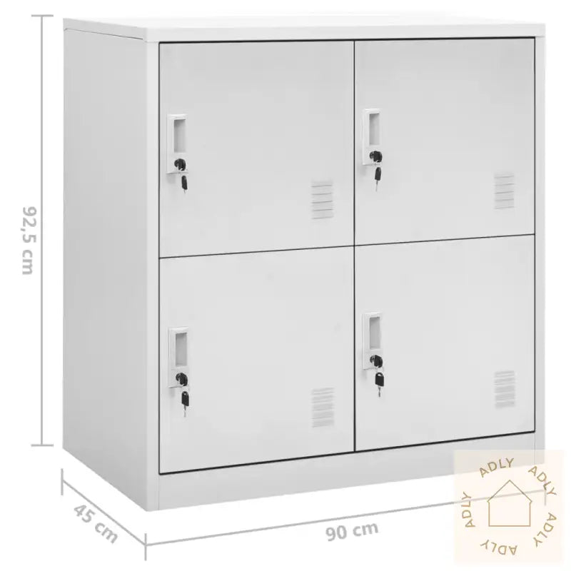 Oppbevaringsskap 2 Stk Lysegrå 90X45X92,5 Cm Stål