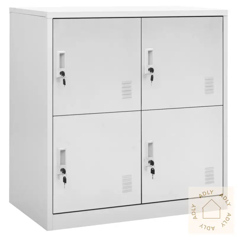 Oppbevaringsskap 2 Stk Lysegrå 90X45X92,5 Cm Stål