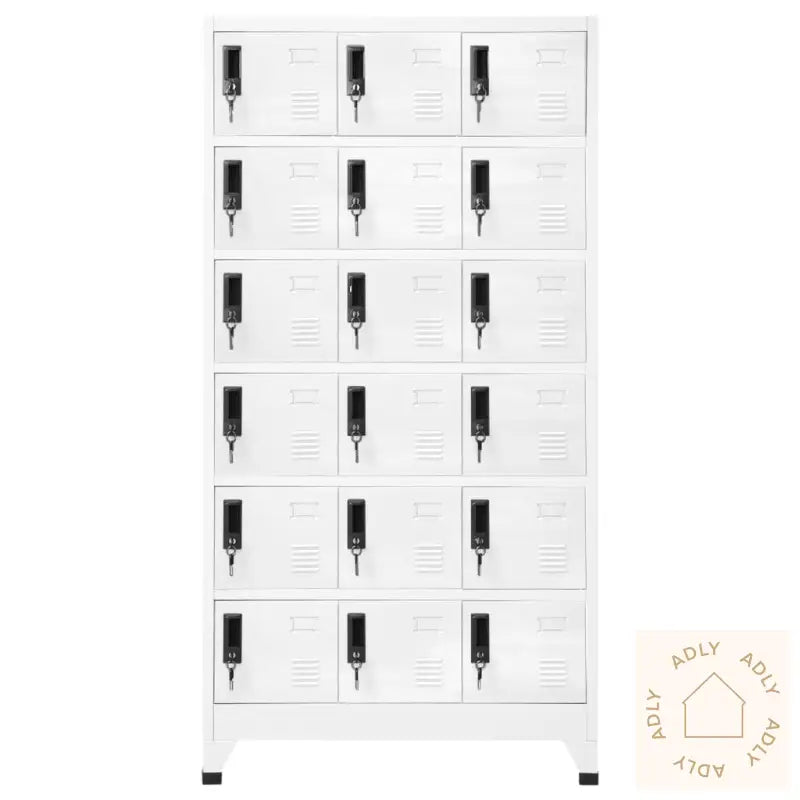 Oppbevaringsskap Hvit 90X40X180 Cm Stål
