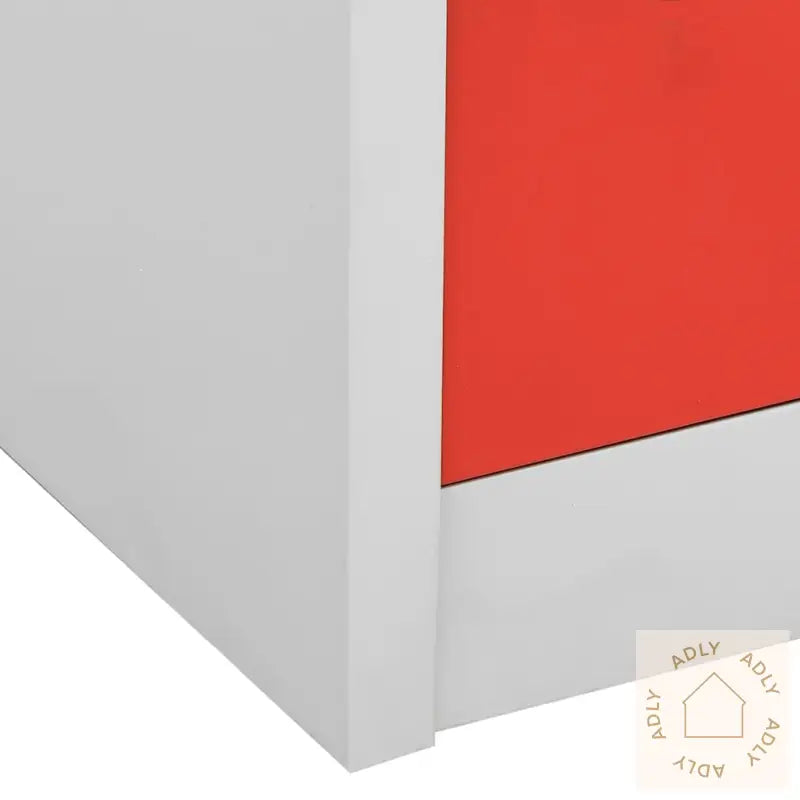 Oppbevaringsskap 5 Stk Lysegrå Og Rød 90X45X92,5 Cm Stål