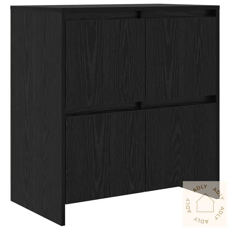 Serviesskap 2 Pcs Svart Eik 70 X 41 X 75 Cm Konstruert Tre