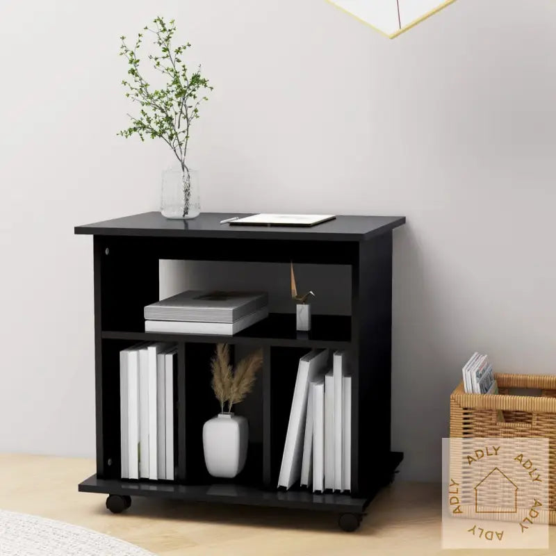 Rulleskap Svart 60X45X60 Cm Konstruert Tre