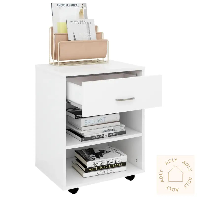 Rulleskap Hvit 46X36X59 Cm Konstruert Tre