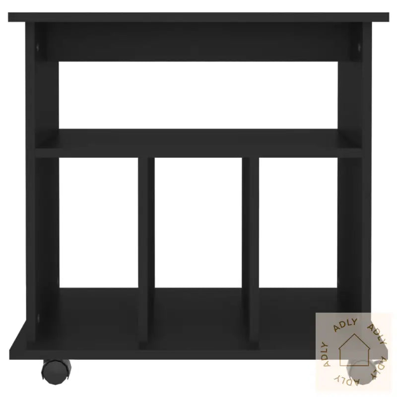 Rulleskap Svart 60X45X60 Cm Konstruert Tre