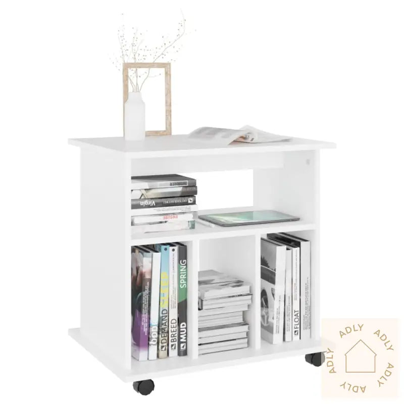 Rulleskap Hvit 60X45X60 Cm Konstruert Tre