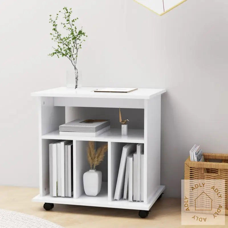 Rulleskap Hvit 60X45X60 Cm Konstruert Tre